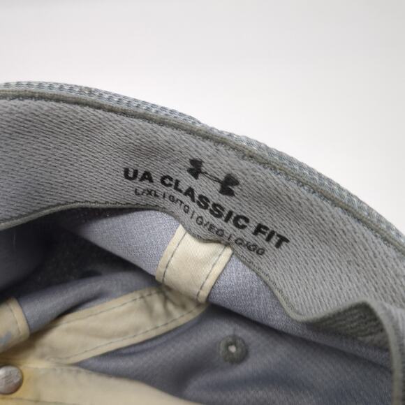 Under Armour Fitted Hat Gray XL Embroidered UA Classic Fit Vent Holes - Picture 8 of 8